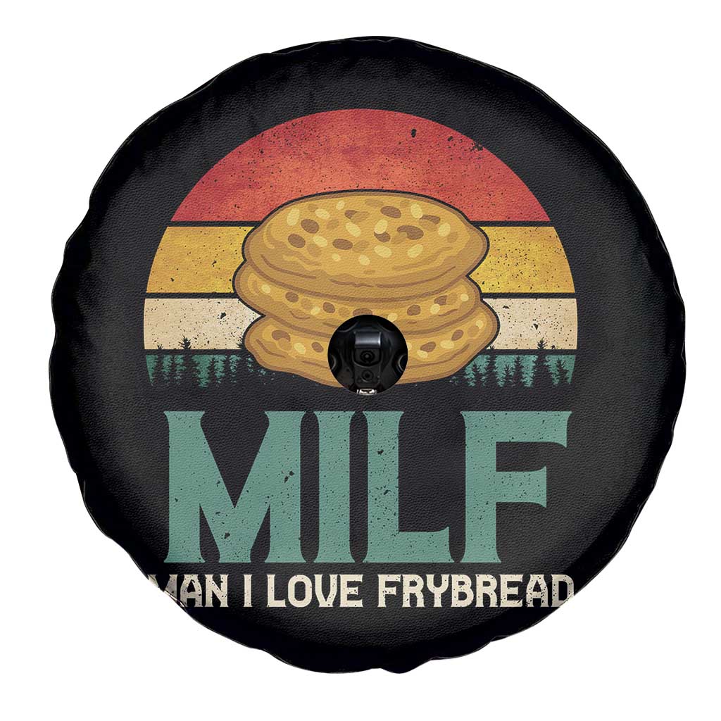 Funny MILF Man I Love Frybread Spare Tire Cover Vintage Retro Sunset Native American Food - Wonder Print Shop
