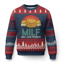 Funny MILF Man I Love Frybread Ugly Christmas Sweater Vintage Retro Sunset Native American Food - Wonder Print Shop