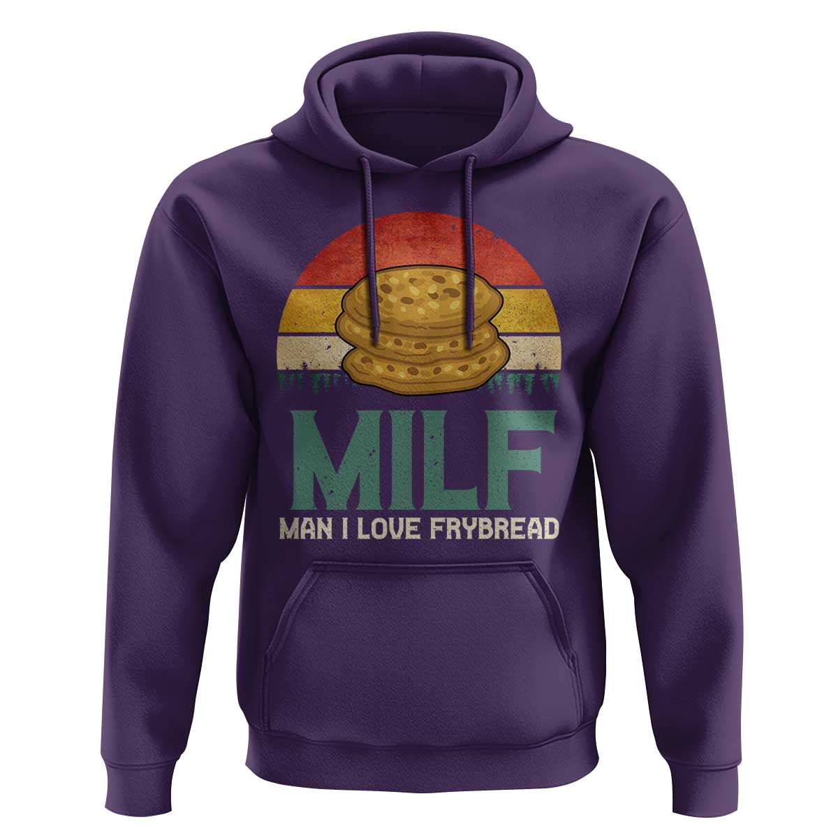 Funny MILF Man I Love Frybread Hoodie Vintage Retro Sunset Native American Food - Wonder Print Shop