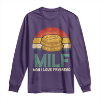 Funny MILF Man I Love Frybread Long Sleeve Shirt Vintage Retro Sunset Native American Food - Wonder Print Shop