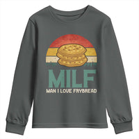 Funny MILF Man I Love Frybread Youth Sweatshirt Vintage Retro Sunset Native American Food - Wonder Print Shop