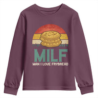 Funny MILF Man I Love Frybread Youth Sweatshirt Vintage Retro Sunset Native American Food - Wonder Print Shop