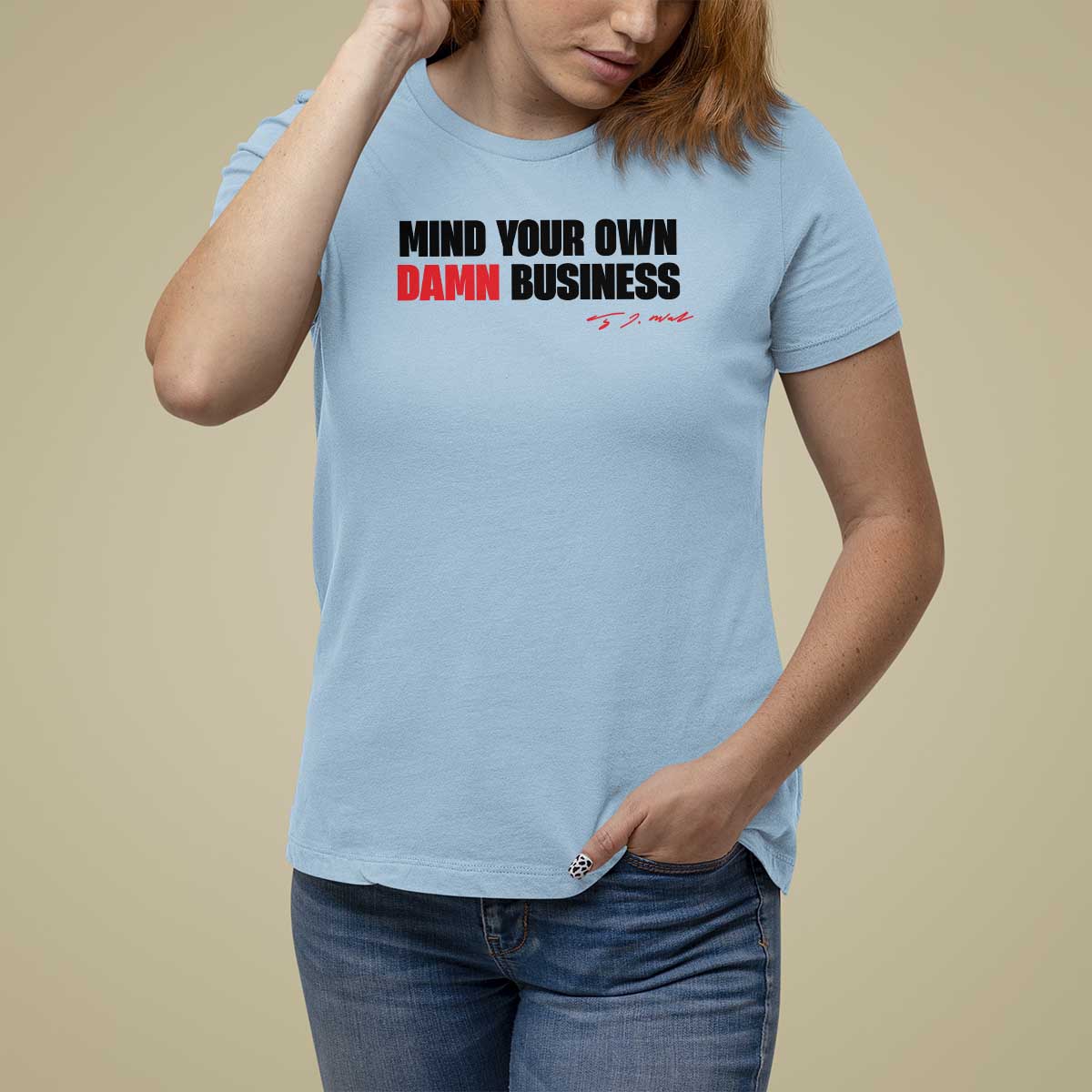 Funny Walz T Shirt For Women Mind Your Own Damn Business - Wonder Print Shop
