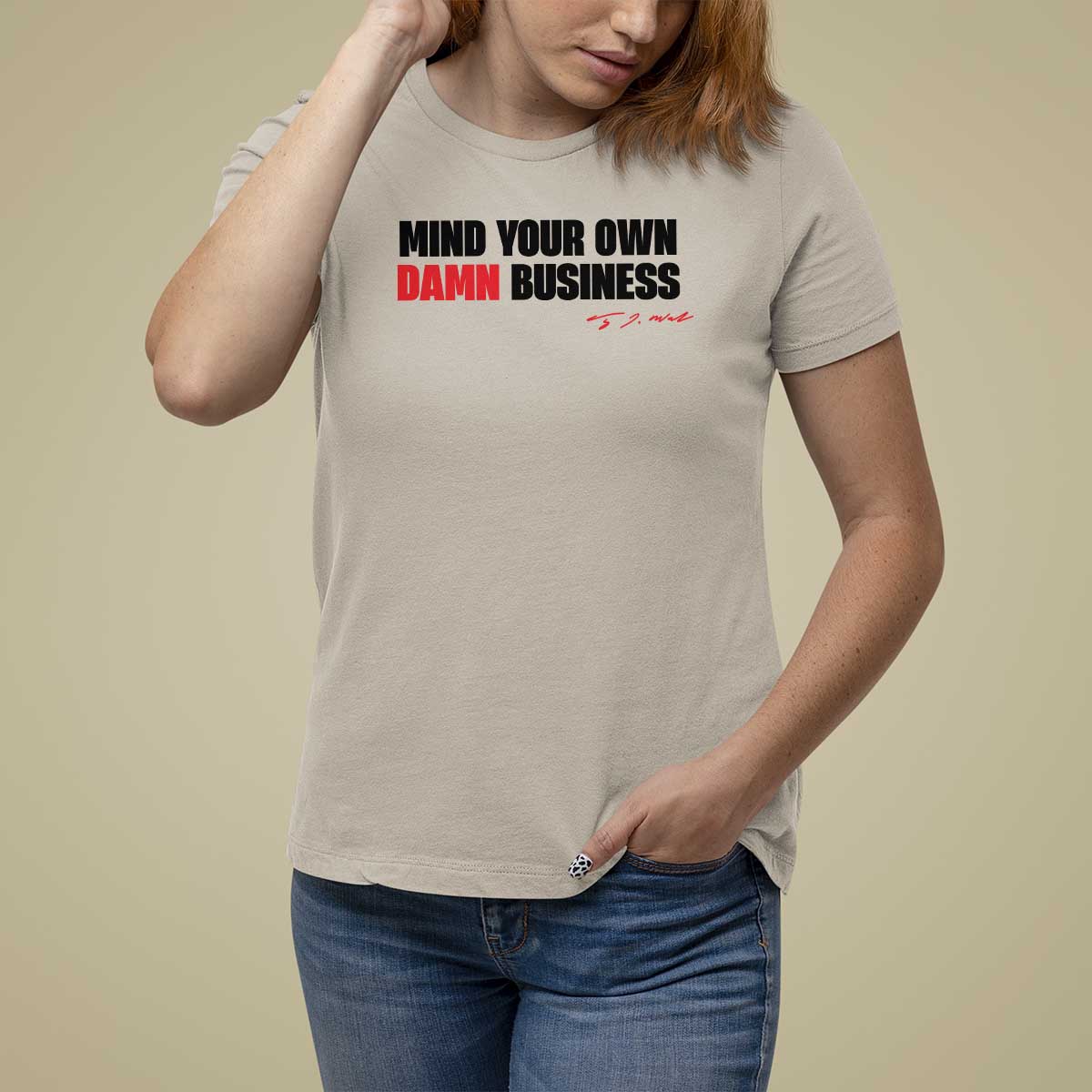 Funny Walz T Shirt For Women Mind Your Own Damn Business - Wonder Print Shop