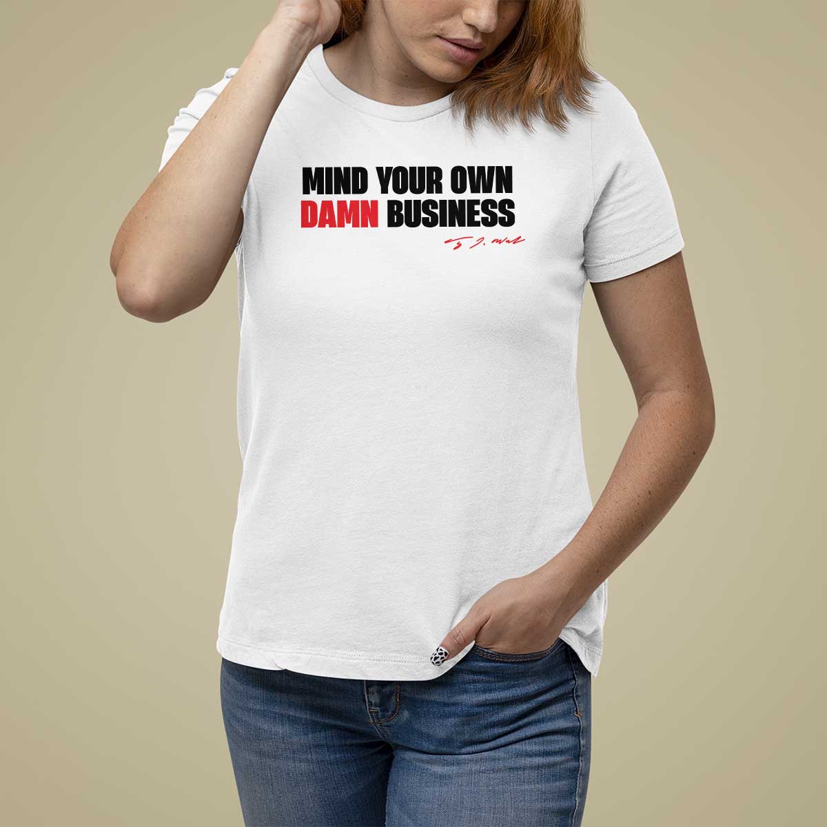 Funny Walz T Shirt For Women Mind Your Own Damn Business - Wonder Print Shop