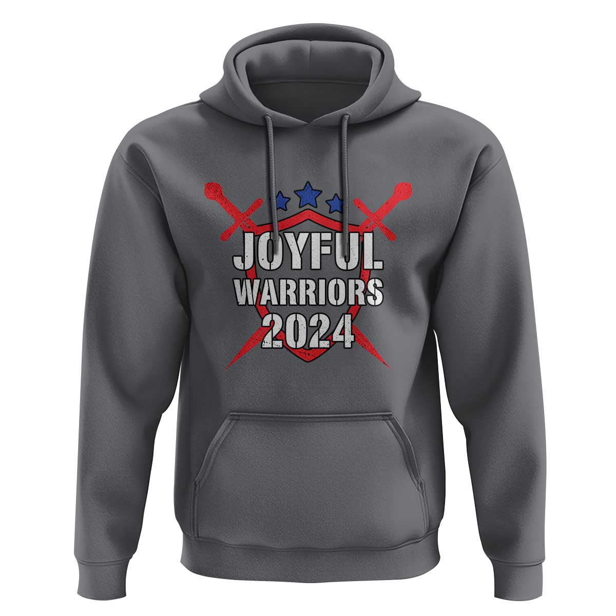Harris Walz 2024 Hoodie Joyful Warriors Vintage Sword Shield - Wonder Print Shop