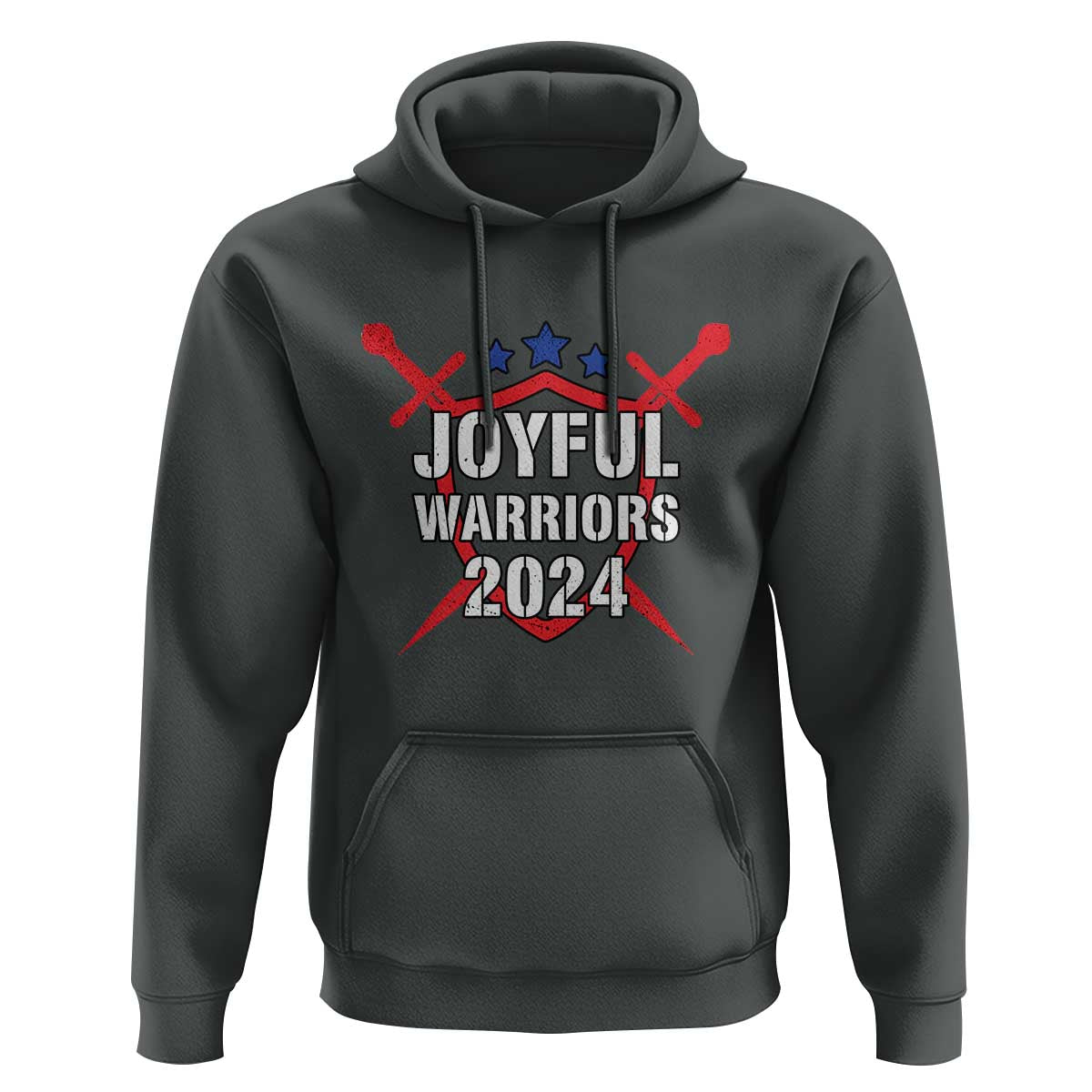 Harris Walz 2024 Hoodie Joyful Warriors Vintage Sword Shield - Wonder Print Shop