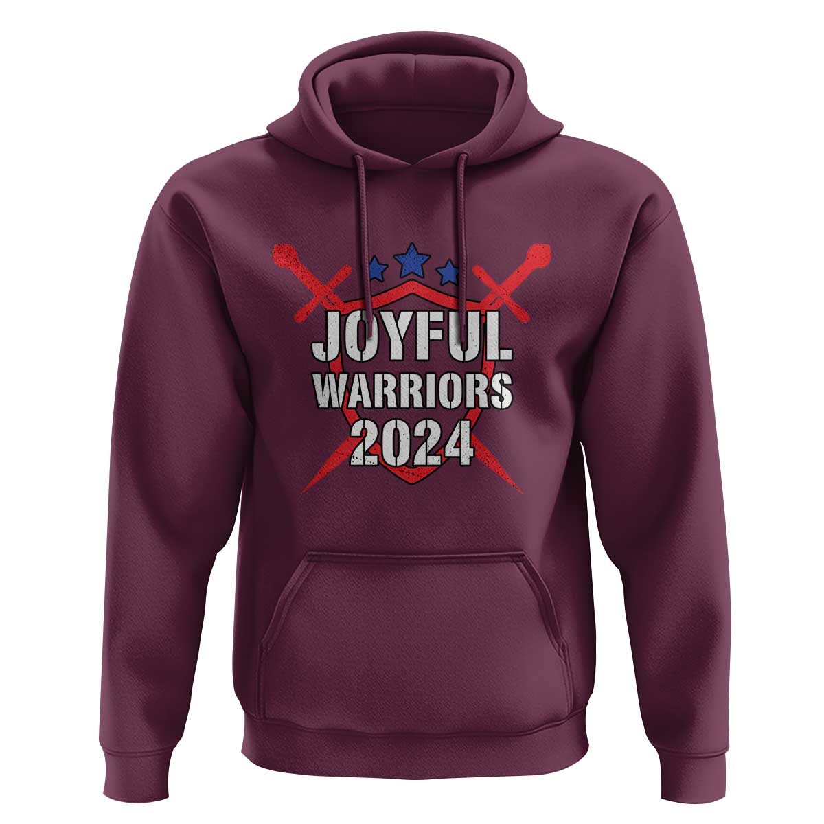 Harris Walz 2024 Hoodie Joyful Warriors Vintage Sword Shield - Wonder Print Shop