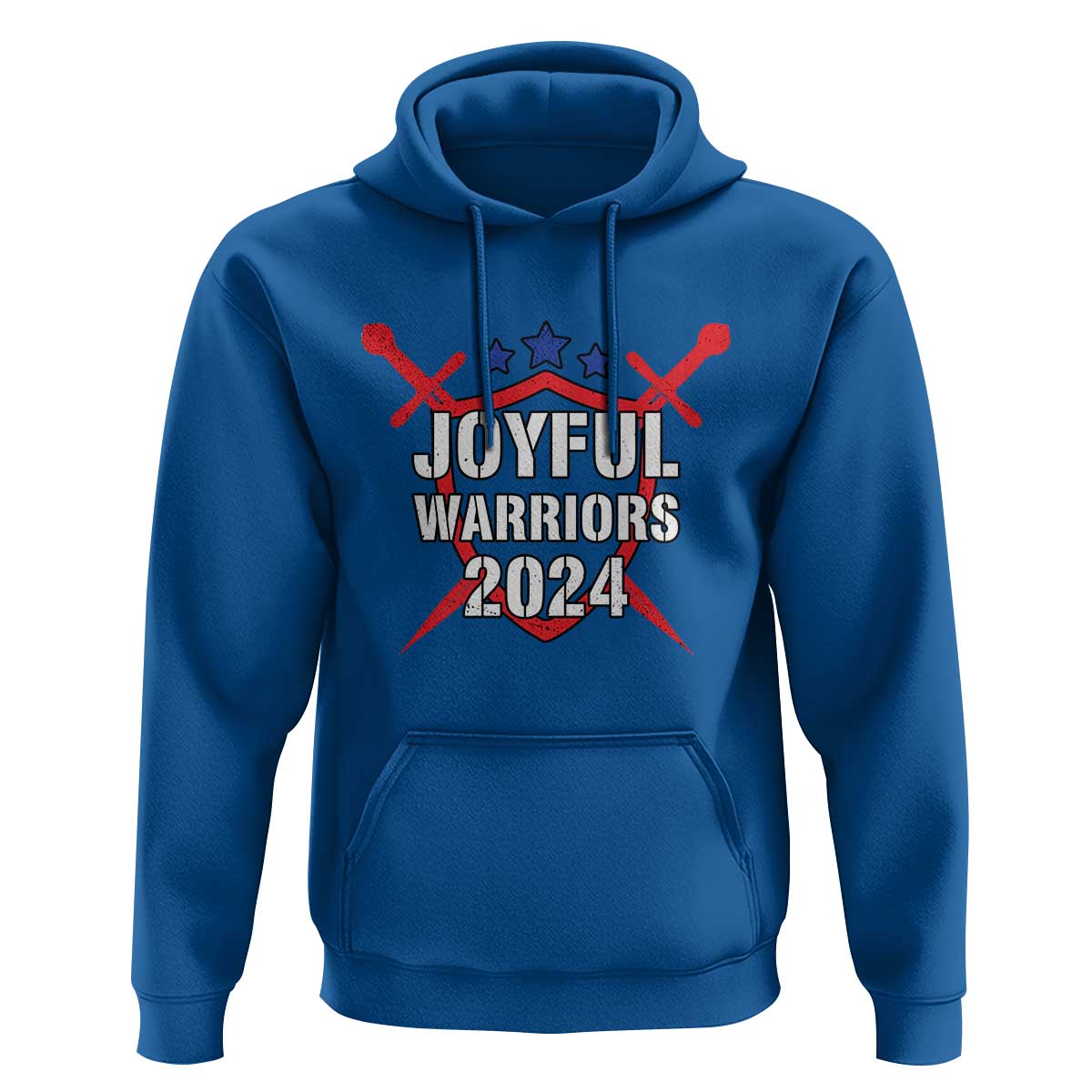 Harris Walz 2024 Hoodie Joyful Warriors Vintage Sword Shield - Wonder Print Shop