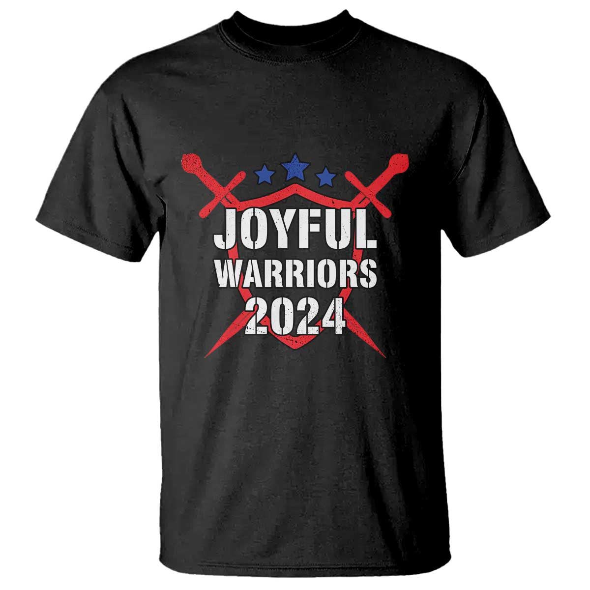 Harris Walz 2024 T Shirt Joyful Warriors Vintage Sword Shield - Wonder Print Shop