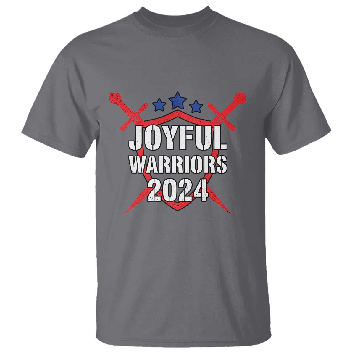 Harris Walz 2024 T Shirt Joyful Warriors Vintage Sword Shield - Wonder Print Shop