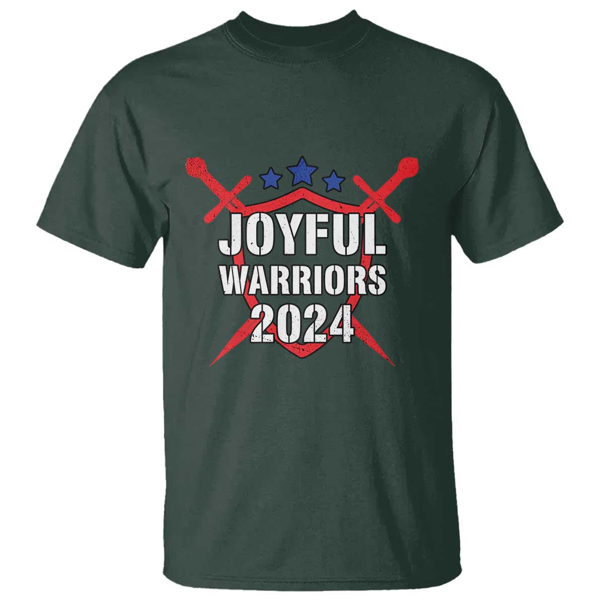 Harris Walz 2024 T Shirt Joyful Warriors Vintage Sword Shield - Wonder Print Shop