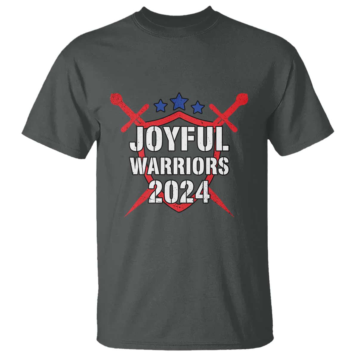 Harris Walz 2024 T Shirt Joyful Warriors Vintage Sword Shield - Wonder Print Shop