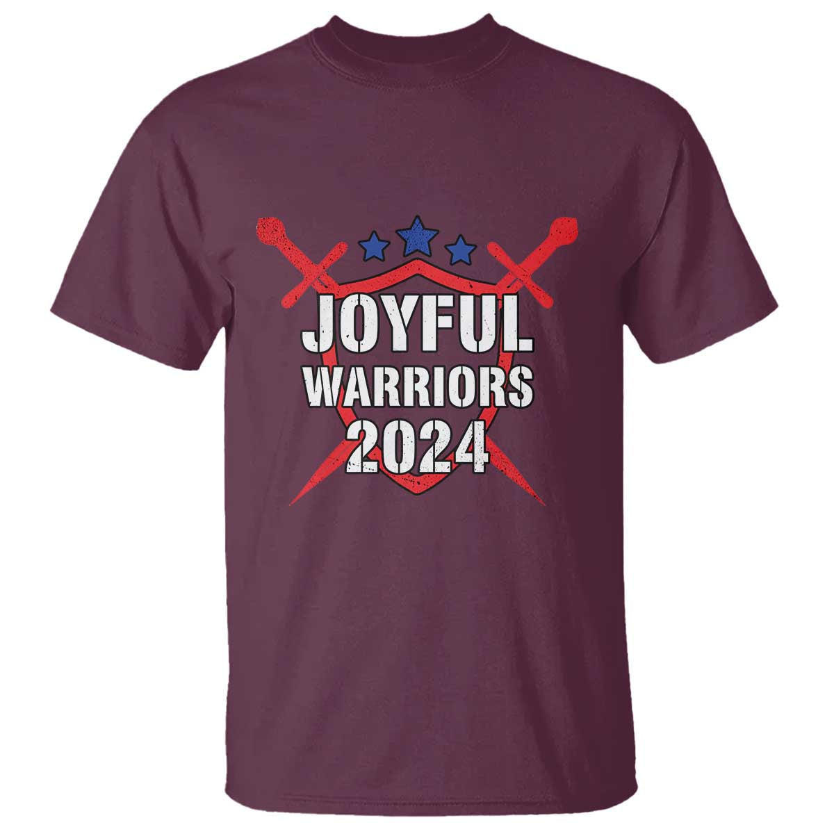 Harris Walz 2024 T Shirt Joyful Warriors Vintage Sword Shield - Wonder Print Shop