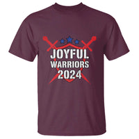 Harris Walz 2024 T Shirt Joyful Warriors Vintage Sword Shield - Wonder Print Shop