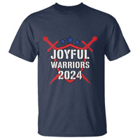 Harris Walz 2024 T Shirt Joyful Warriors Vintage Sword Shield - Wonder Print Shop