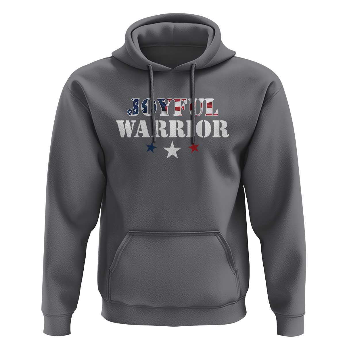 Harris Walz 2024 Hoodie Joyful Warrior American Flag Political Stars - Wonder Print Shop