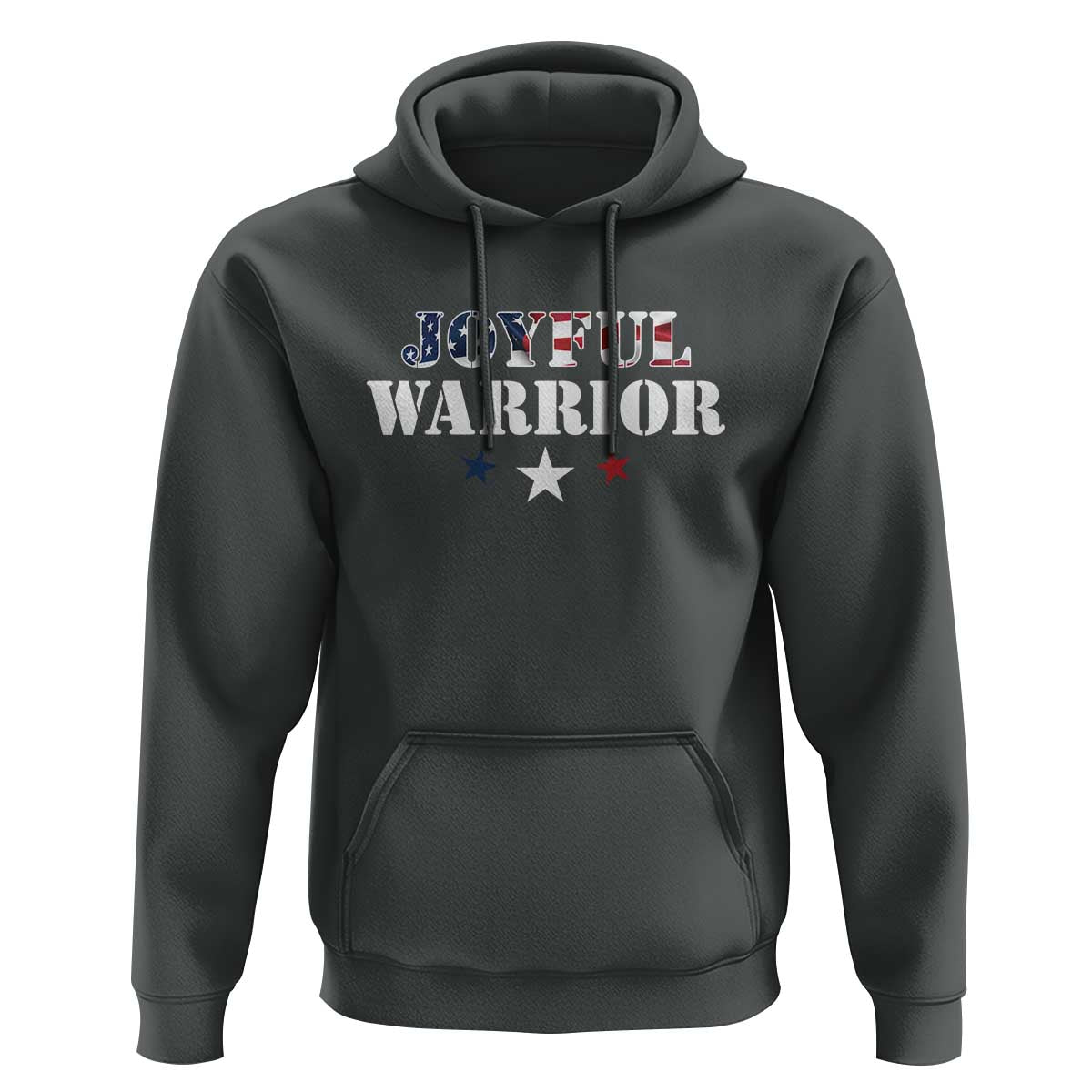 Harris Walz 2024 Hoodie Joyful Warrior American Flag Political Stars - Wonder Print Shop