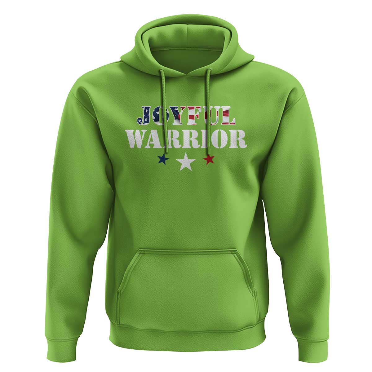 Harris Walz 2024 Hoodie Joyful Warrior American Flag Political Stars - Wonder Print Shop