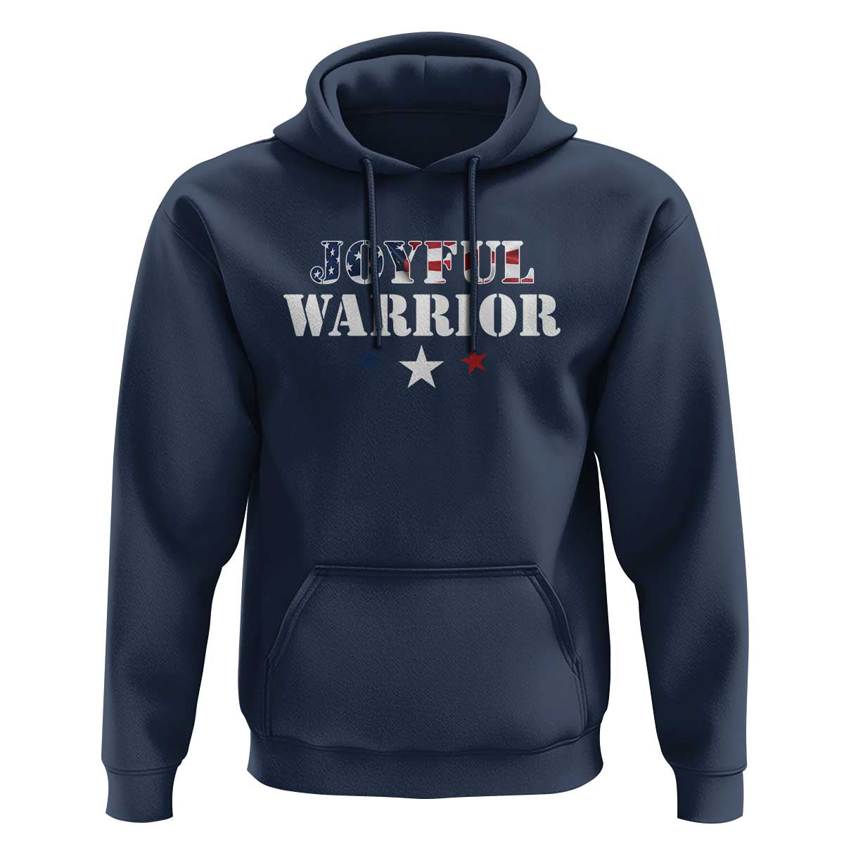 Harris Walz 2024 Hoodie Joyful Warrior American Flag Political Stars - Wonder Print Shop