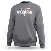 Harris Walz 2024 Sweatshirt Joyful Warrior American Flag Political Stars - Wonder Print Shop