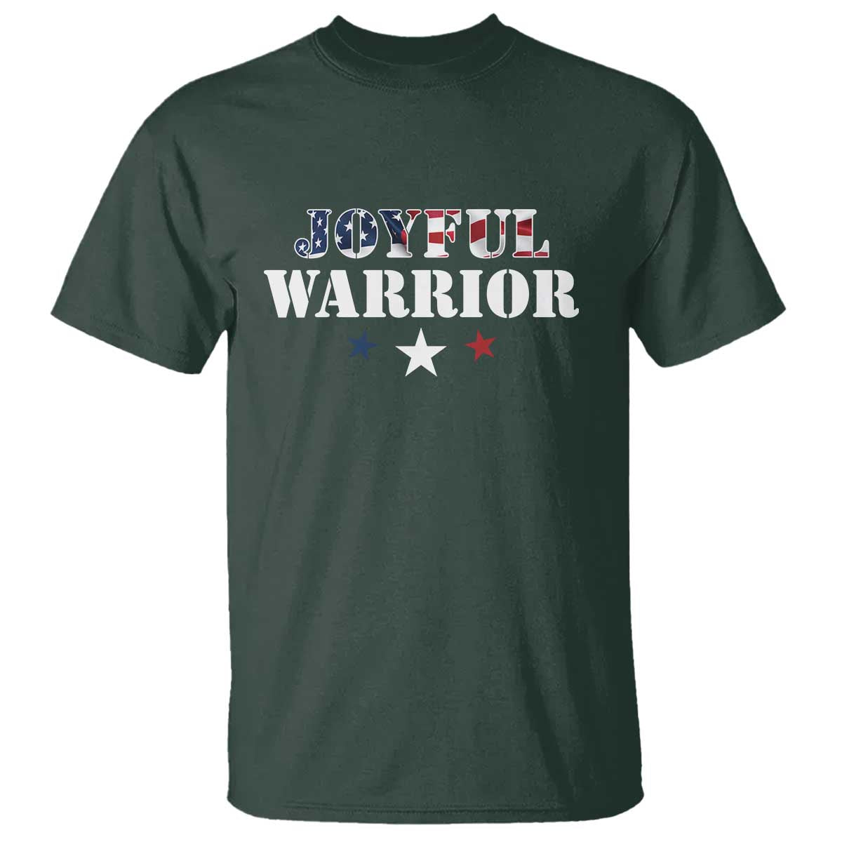 Harris Walz 2024 T Shirt Joyful Warrior American Flag Political Stars - Wonder Print Shop