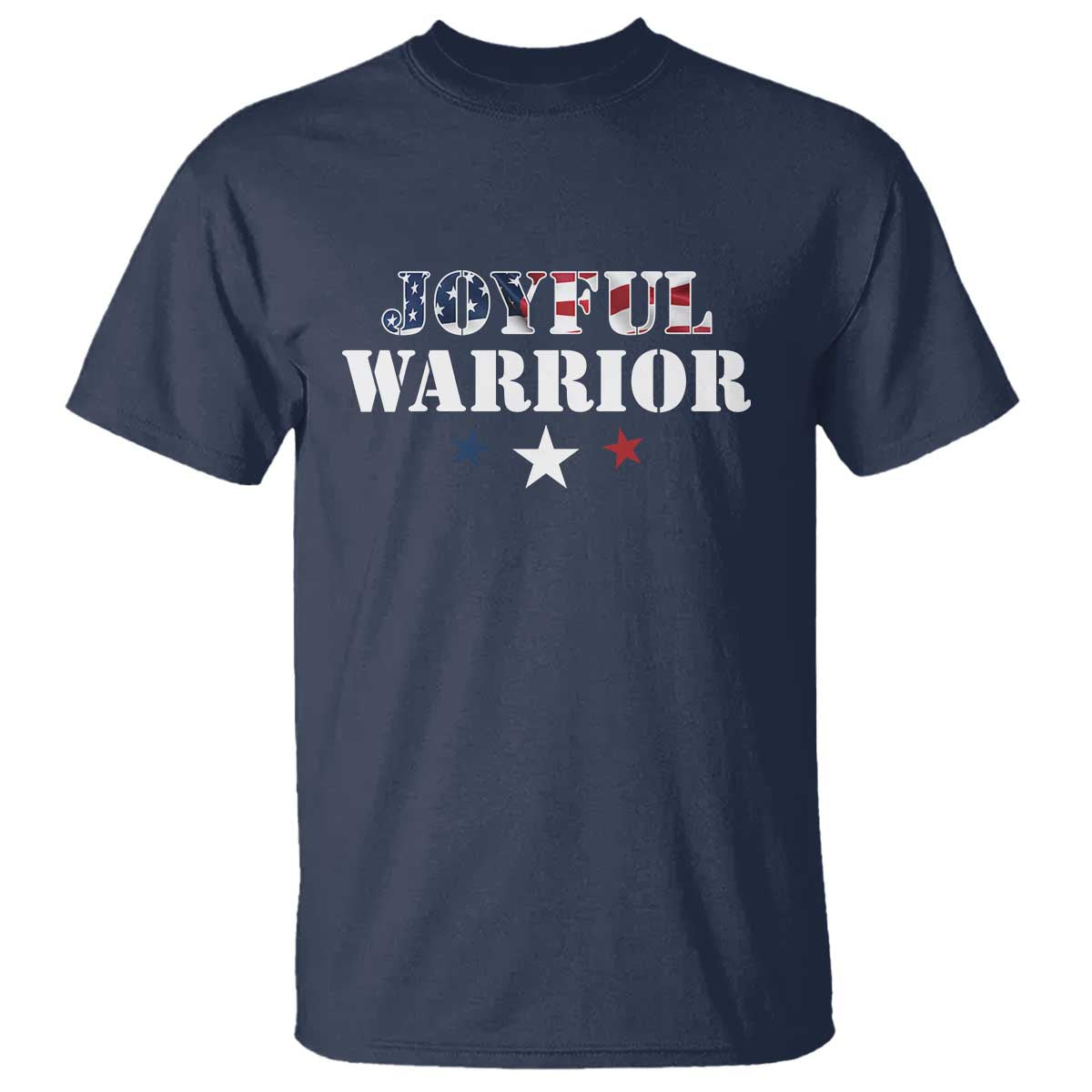 Harris Walz 2024 T Shirt Joyful Warrior American Flag Political Stars - Wonder Print Shop
