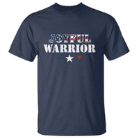 Harris Walz 2024 T Shirt Joyful Warrior American Flag Political Stars - Wonder Print Shop