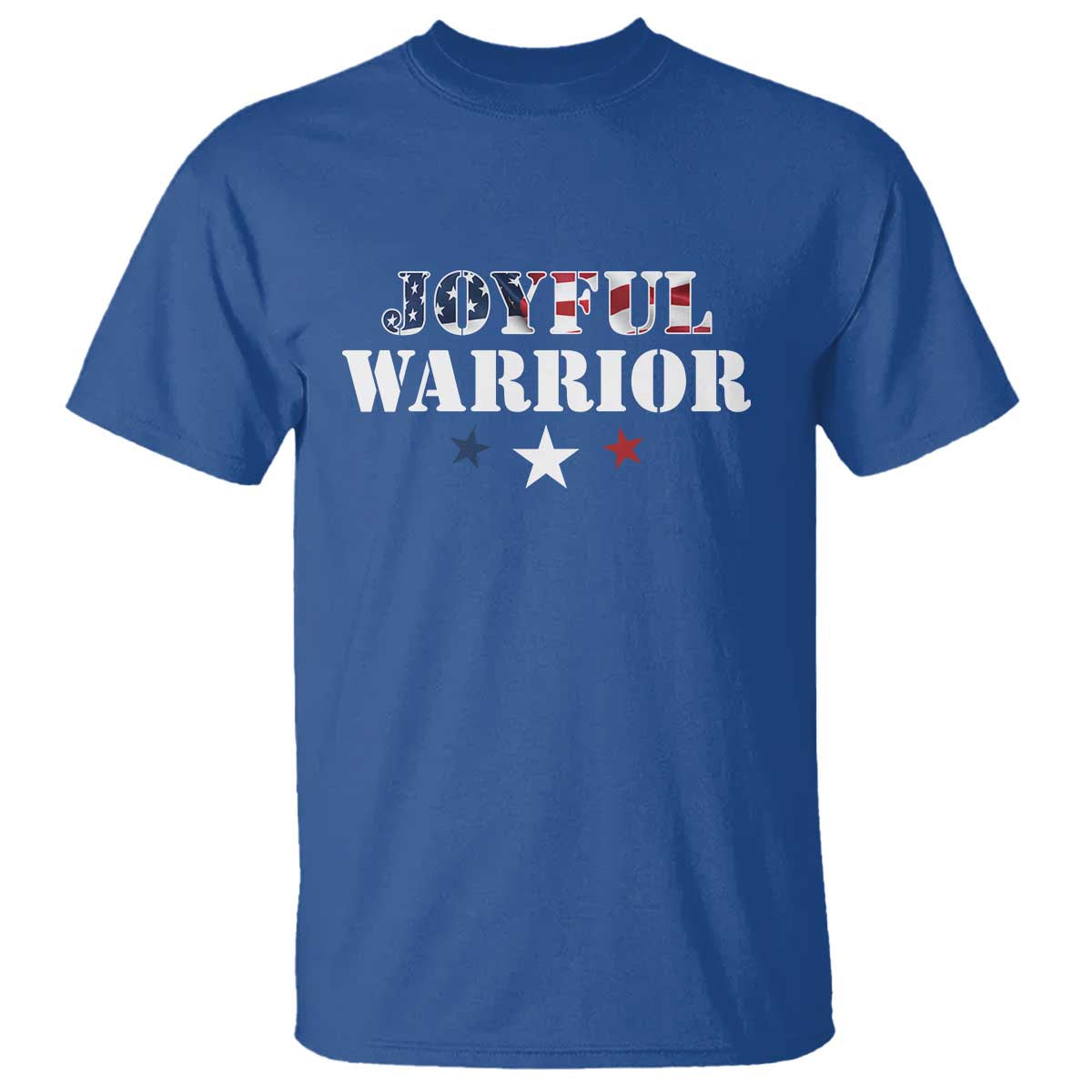 Harris Walz 2024 T Shirt Joyful Warrior American Flag Political Stars - Wonder Print Shop