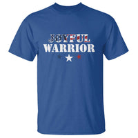 Harris Walz 2024 T Shirt Joyful Warrior American Flag Political Stars - Wonder Print Shop