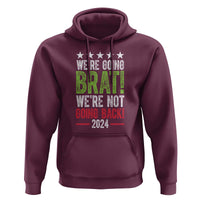 Harris Walz Supporter Hoodie We're Going Brat Not Going Back Star Election 2024 - Wonder Print Shop