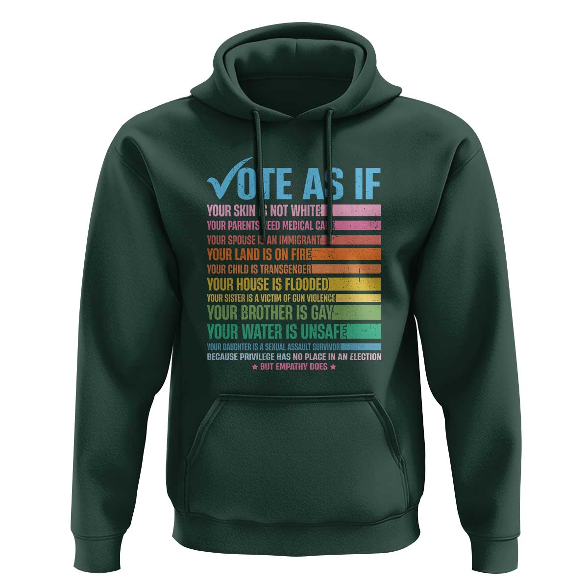 Vote For Human's Rights Hoodie Vote As If Your Skin Is Not White Your Parents Need Medical Care - Wonder Print Shop