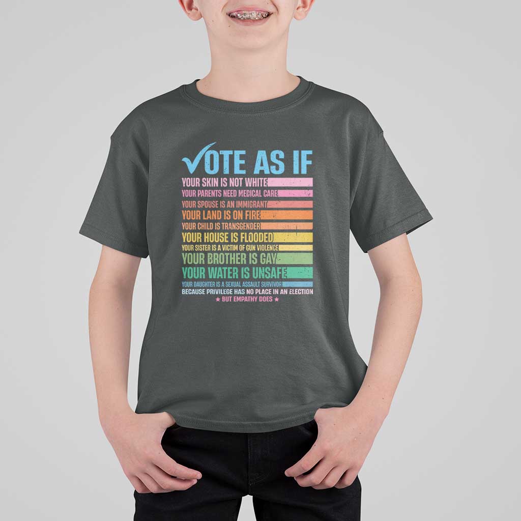 Vote For Human's Rights T Shirt For Kid Vote As If Your Skin Is Not White Your Parents Need Medical Care - Wonder Print Shop