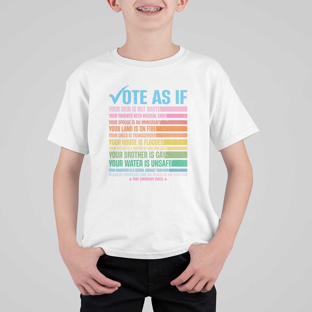 Vote For Human's Rights T Shirt For Kid Vote As If Your Skin Is Not White Your Parents Need Medical Care - Wonder Print Shop