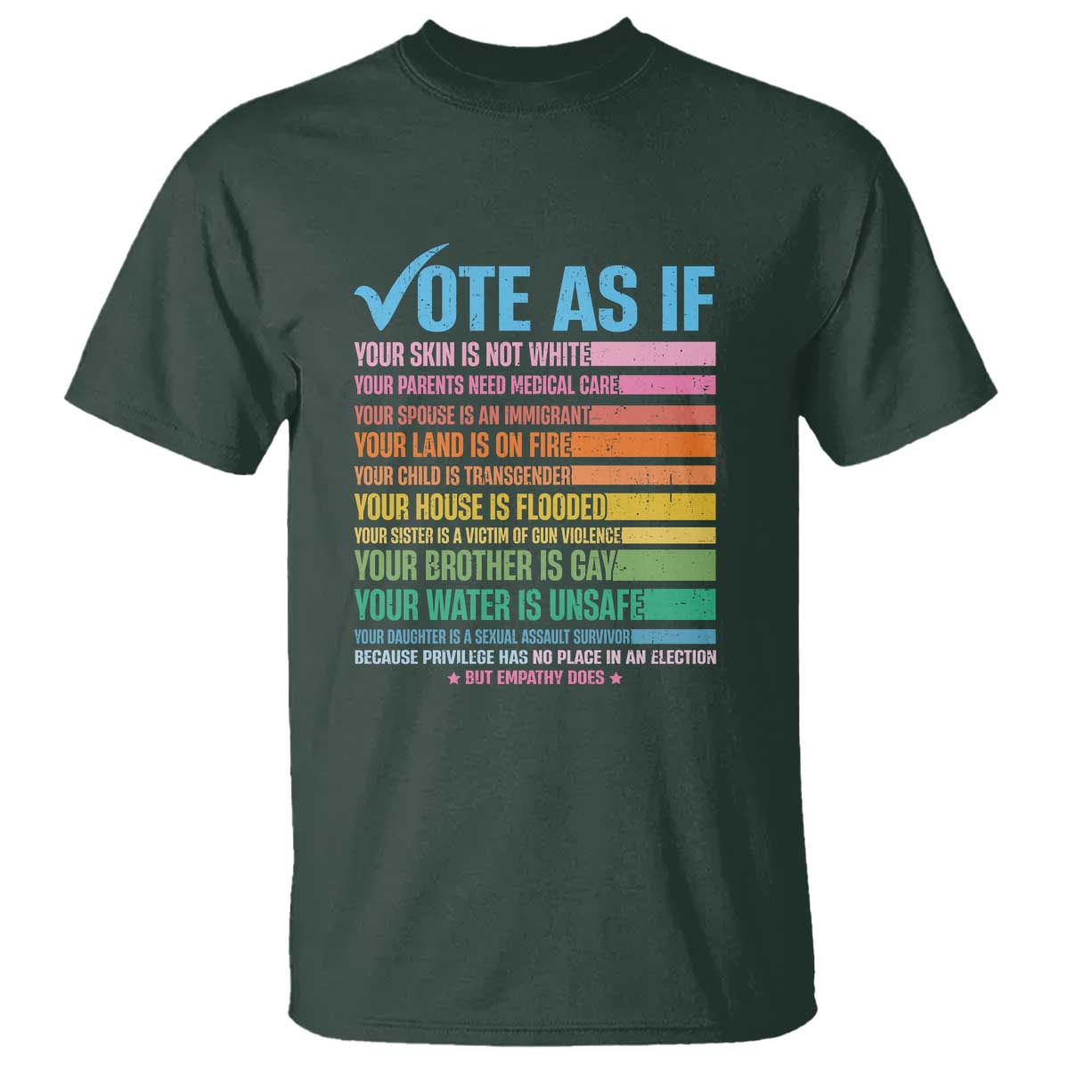 Vote For Human's Rights T Shirt Vote As If Your Skin Is Not White Your Parents Need Medical Care - Wonder Print Shop
