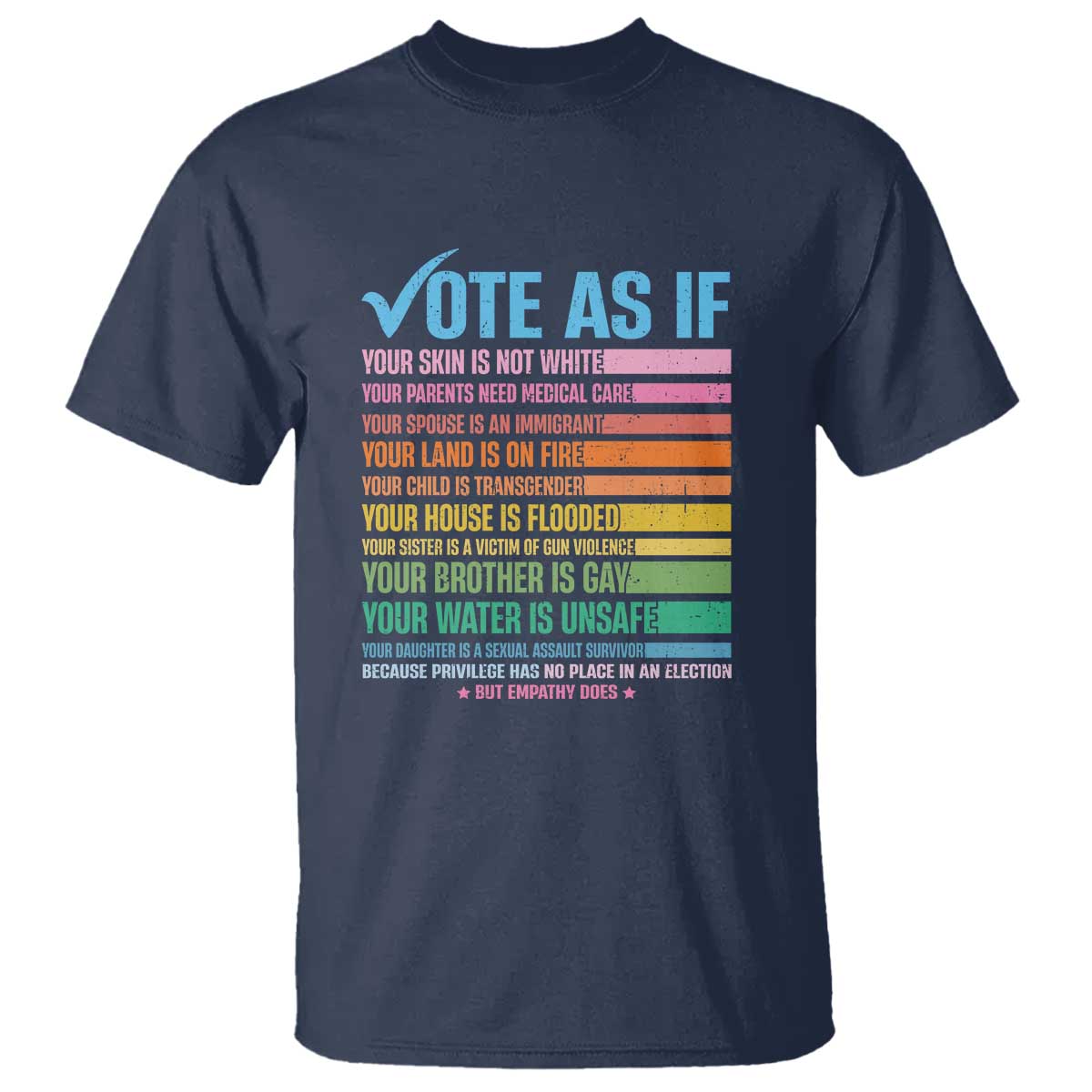Vote For Human's Rights T Shirt Vote As If Your Skin Is Not White Your Parents Need Medical Care - Wonder Print Shop