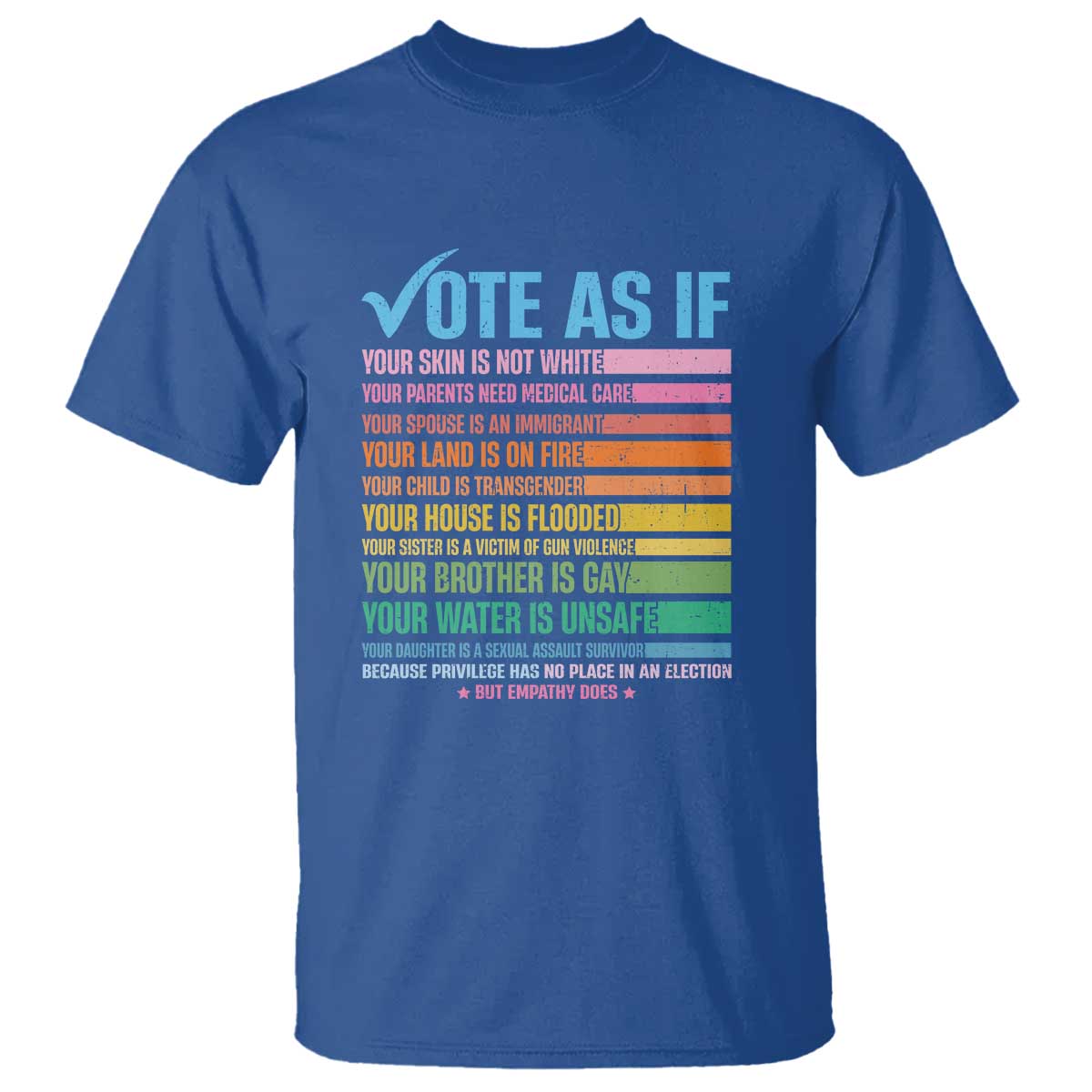 Vote For Human's Rights T Shirt Vote As If Your Skin Is Not White Your Parents Need Medical Care - Wonder Print Shop