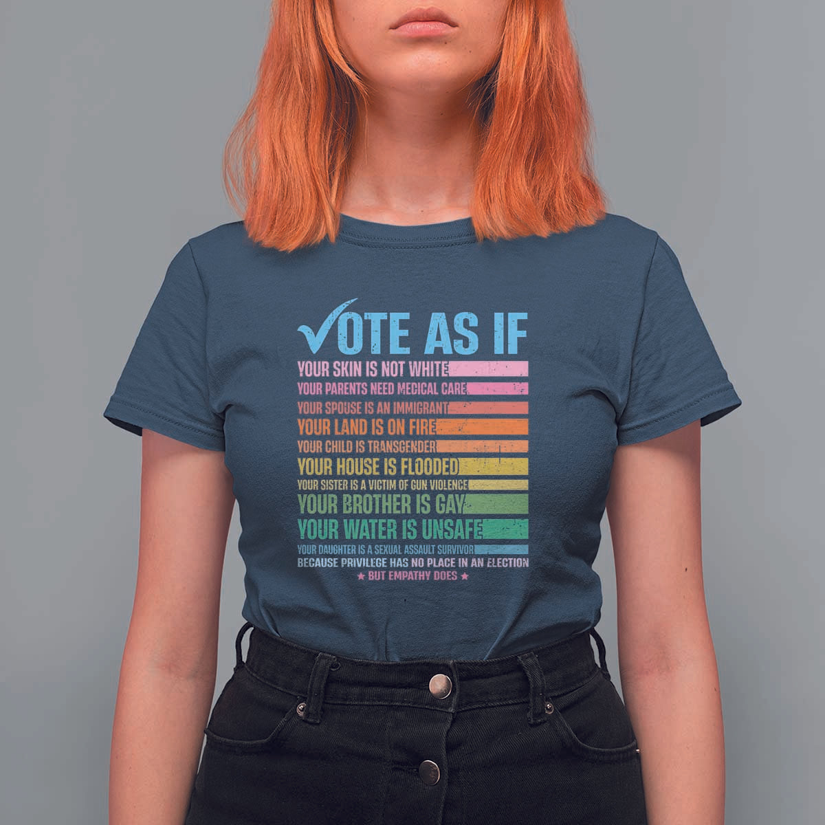 Vote For Human's Rights T Shirt For Women Vote As If Your Skin Is Not White Your Parents Need Medical Care - Wonder Print Shop