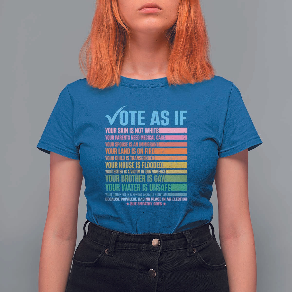 Vote For Human's Rights T Shirt For Women Vote As If Your Skin Is Not White Your Parents Need Medical Care - Wonder Print Shop