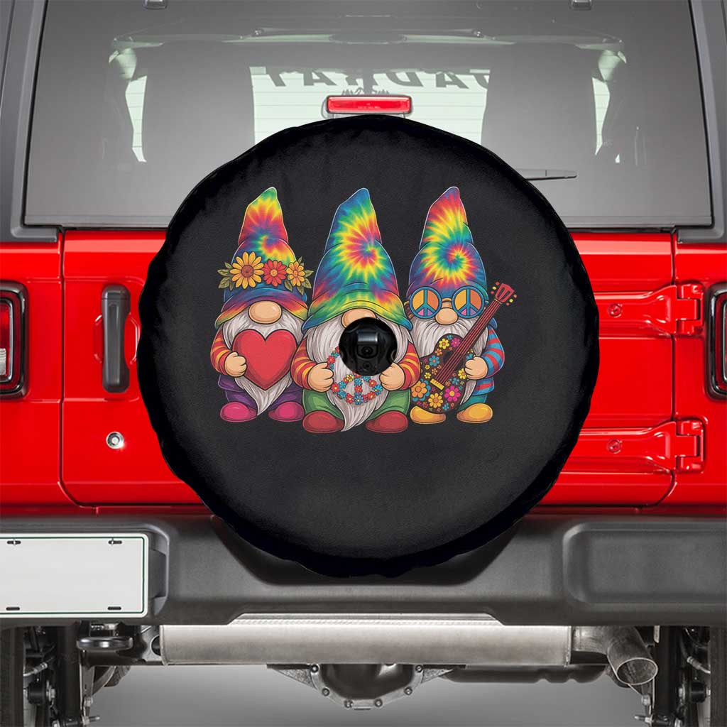Three Hippie Gnomes Peace Retro Tie Dye Flower Spare Tire Cover - Wonder Print Shop