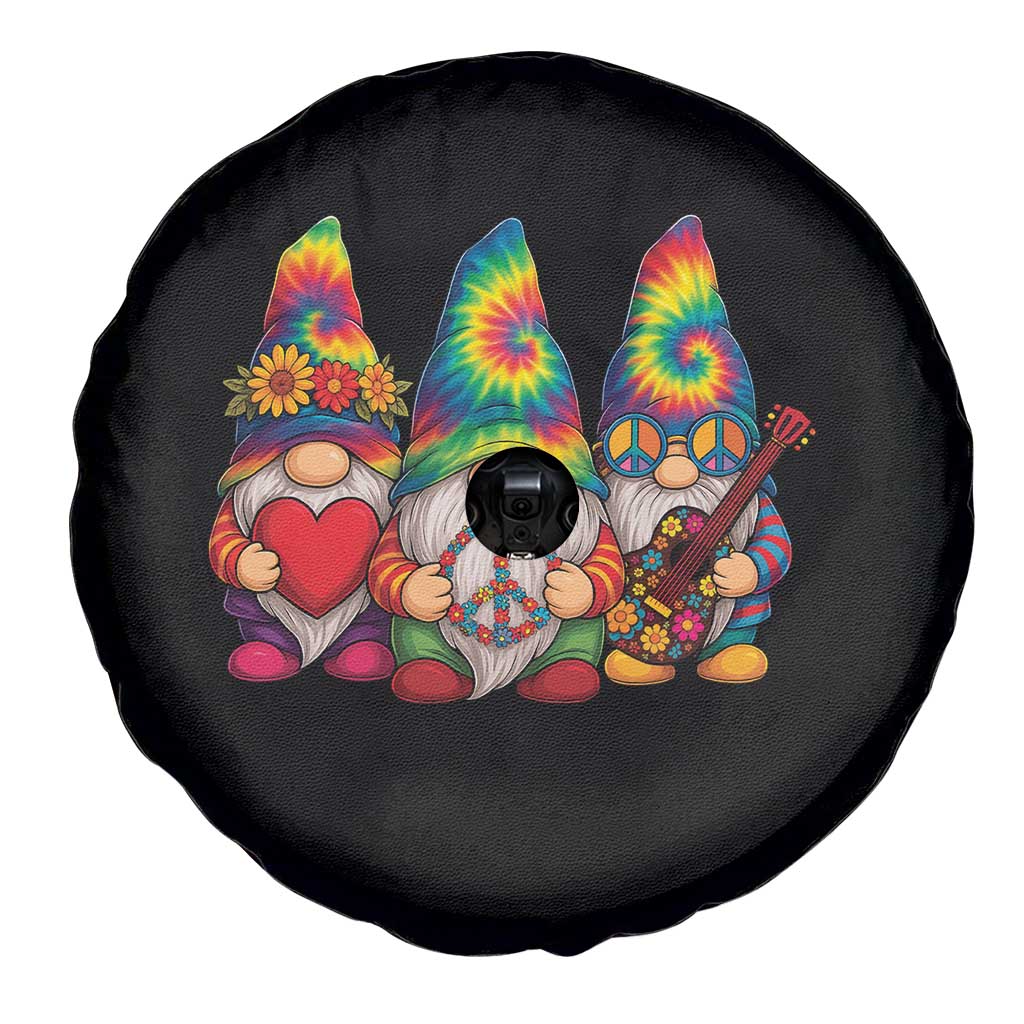 Three Hippie Gnomes Peace Retro Tie Dye Flower Spare Tire Cover - Wonder Print Shop