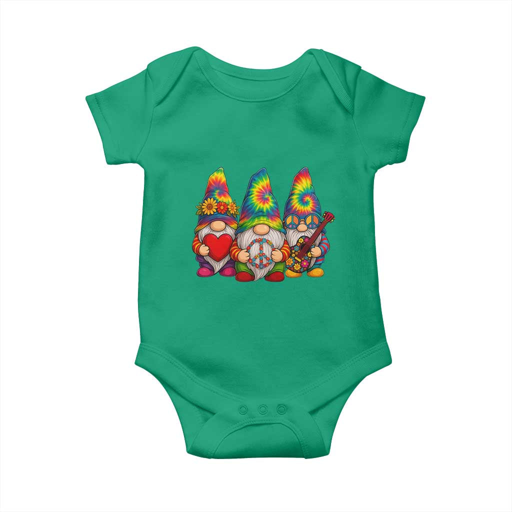 Three Hippie Gnomes Peace Retro Tie Dye Flower Baby Onesie - Wonder Print Shop