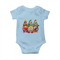 Three Hippie Gnomes Peace Retro Tie Dye Flower Baby Onesie - Wonder Print Shop