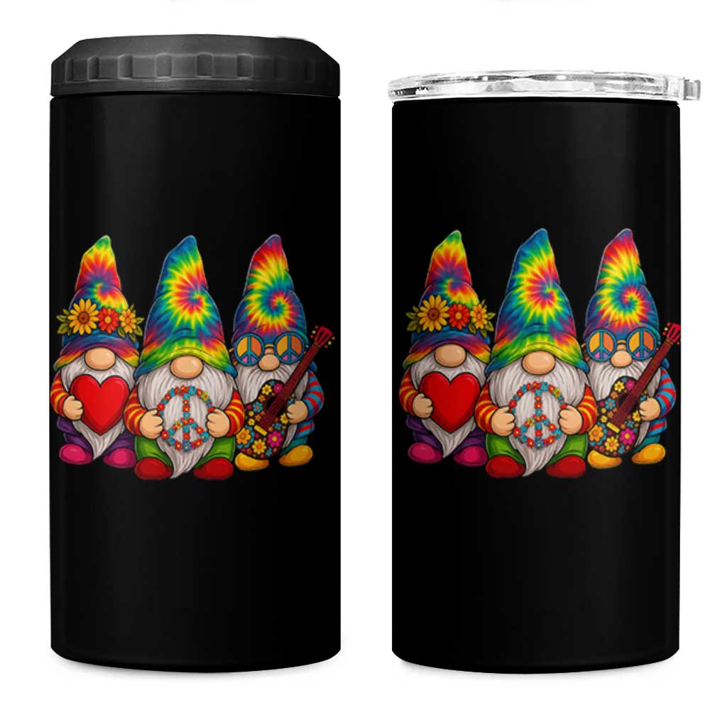 Three Hippie Gnomes Peace Retro Tie Dye Flower 4 in 1 Can Cooler Tumbler - Wonder Print Shop