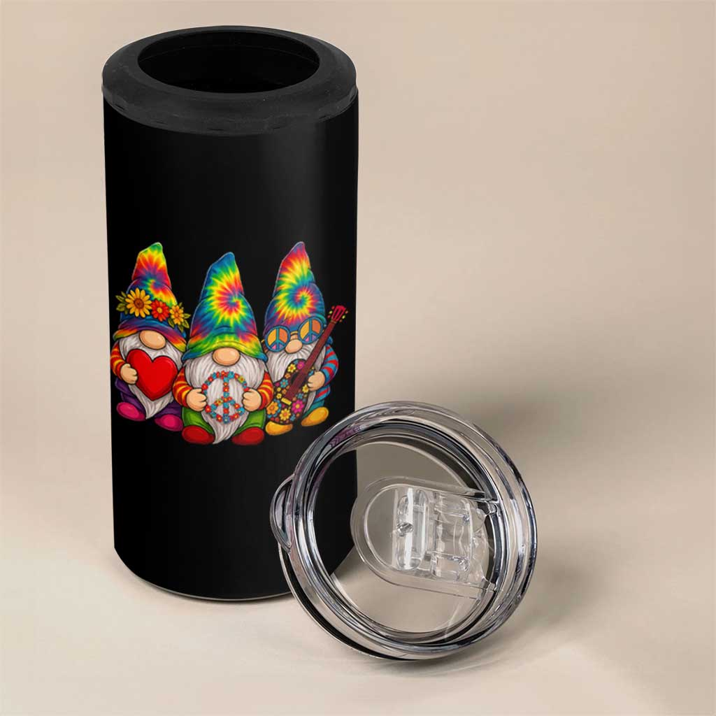 Three Hippie Gnomes Peace Retro Tie Dye Flower 4 in 1 Can Cooler Tumbler - Wonder Print Shop