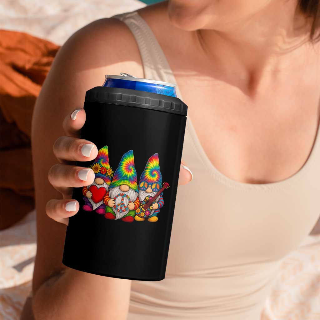 Three Hippie Gnomes Peace Retro Tie Dye Flower 4 in 1 Can Cooler Tumbler - Wonder Print Shop