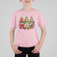 Three Hippie Gnomes Peace Retro Tie Dye Flower T Shirt For Kid - Wonder Print Shop