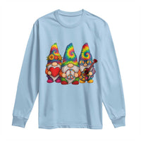 Three Hippie Gnomes Peace Retro Tie Dye Flower Long Sleeve Shirt - Wonder Print Shop