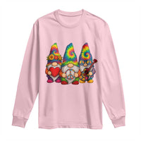 Three Hippie Gnomes Peace Retro Tie Dye Flower Long Sleeve Shirt - Wonder Print Shop