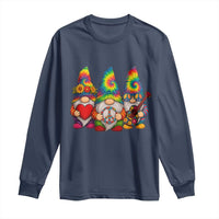 Three Hippie Gnomes Peace Retro Tie Dye Flower Long Sleeve Shirt - Wonder Print Shop